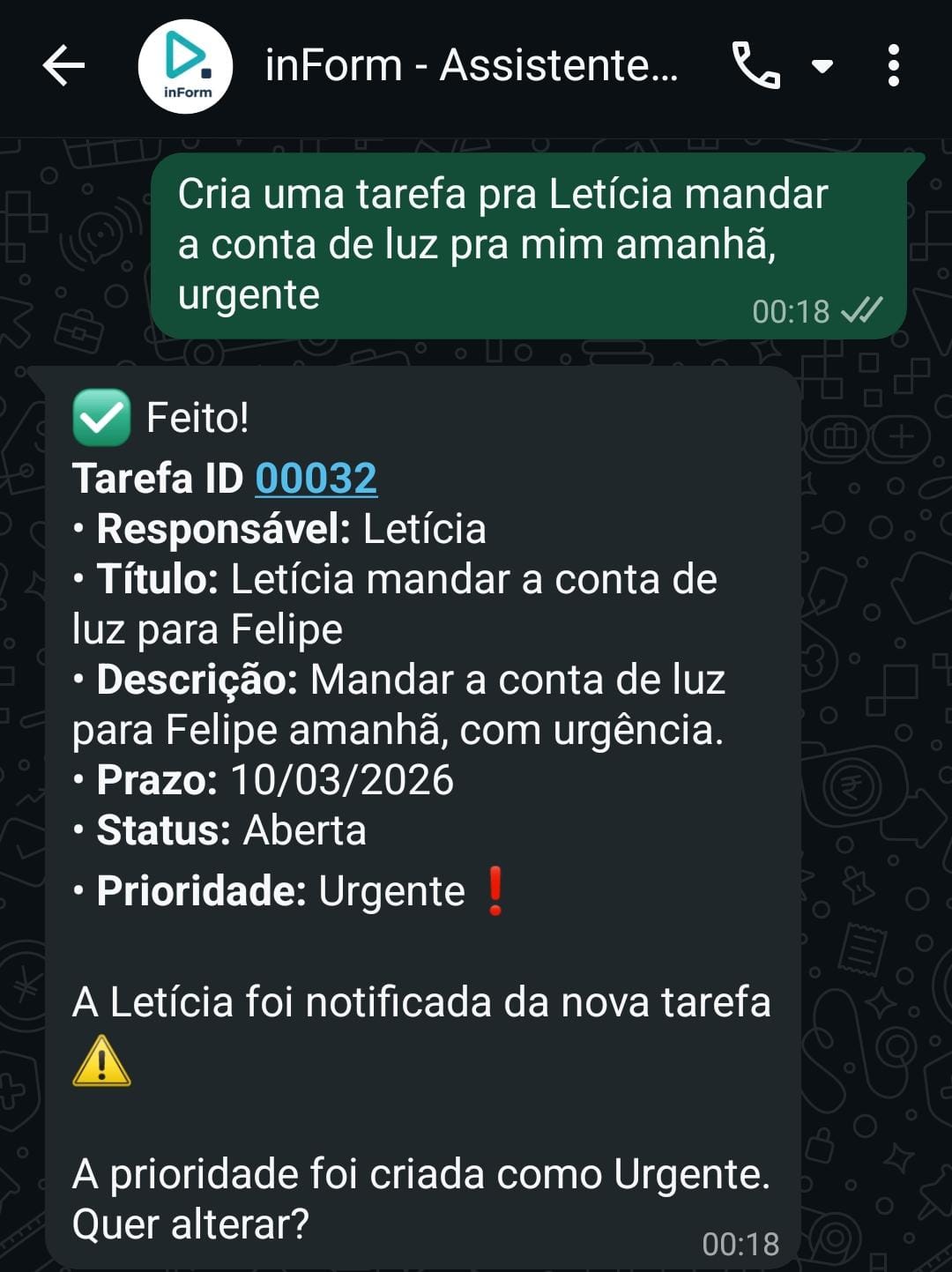 Delegando tarefa para terceiros